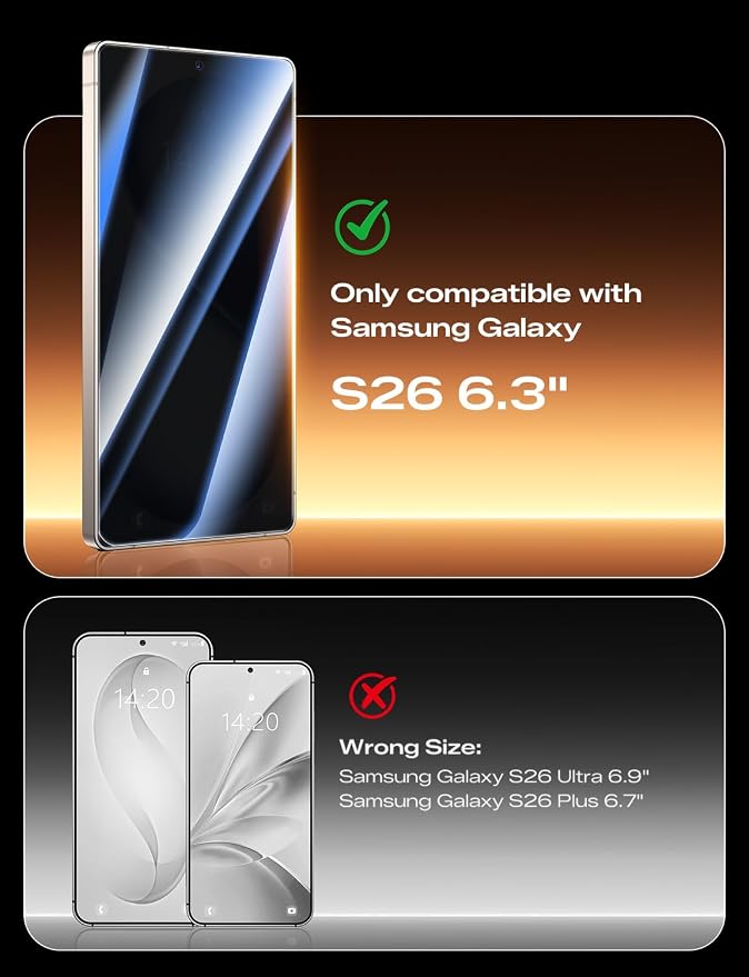 MAGIC JOHN Privacy 3rd Gen for Galaxy S26 Plus Screen Protector Anti Spy | 2Pack 6.7 Inch 25°Anti-Spy 1S Easy Install Auto-Align Screen Bubble Free Support Fingerprint Unlock 9H Tempered Glass