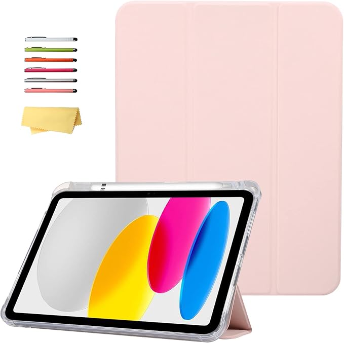 Case for iPad (A16) 11th Generation 11 2025 &amp iPad 10th Generation 10.9 inch 2022 Case with Pencil Holder [Auto Wake/Sleep] PU Leather Tri-fold Stand Clear Soft TPU Back Cover Matchagreen