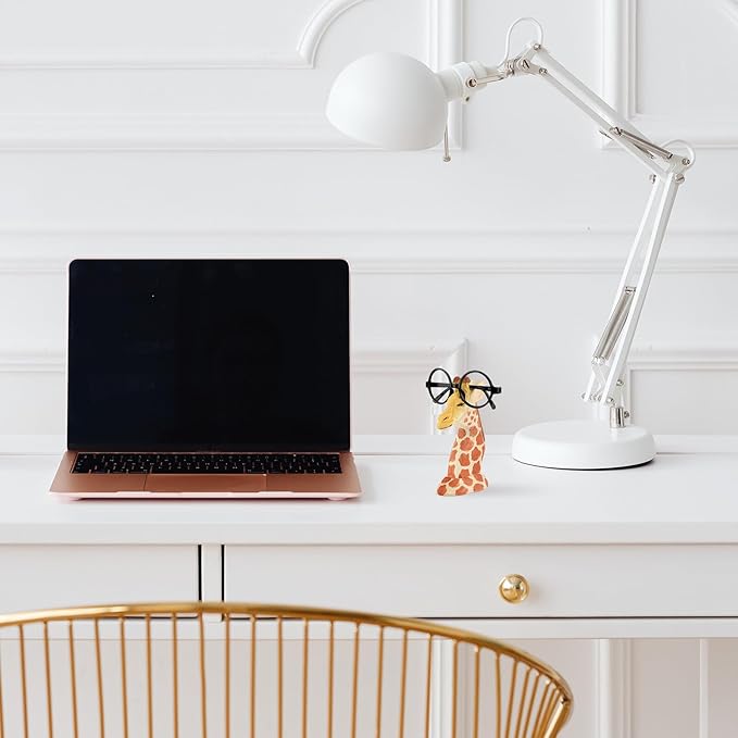 Giraffe Shaped Glasses Display Rack Wooden Eyeglasses Holder Desktop Storage Stand Animal Design Eyewear Organizer for Home Office