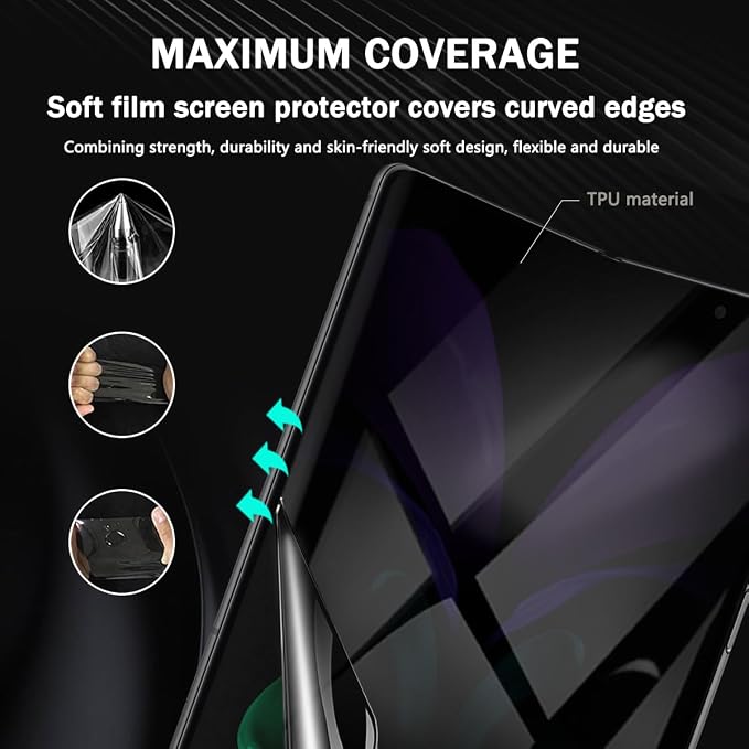 for iPhone 17 Pro Max Back Screen Protector Flexible Film Not Glass with Camera Lens Protector 2+2 Pack Self-Healing Anti Scratch HD Clear Soft TPU Protective Hydrogel Film