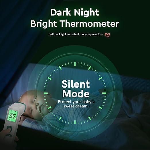 Viproud Forehead Thermometer for Adults and Kids, Fast Accurate Thermometer with Fever Alarm, 1S Reading & Silent Mode, Easy to Use Health Thermometer (Green)