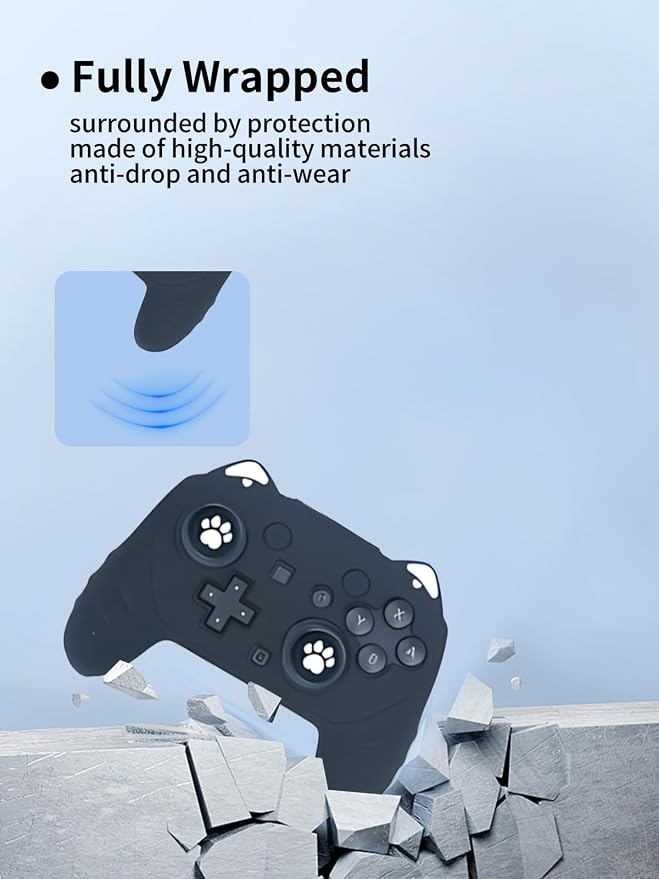 Case for Nintendo Switch 2 Pro ControllerUYRUREL Premium Sillence MaterialShock-Absorbing and Anti Drop Protection Soft Shellwith Stickers and Thumb GripsBlack.
