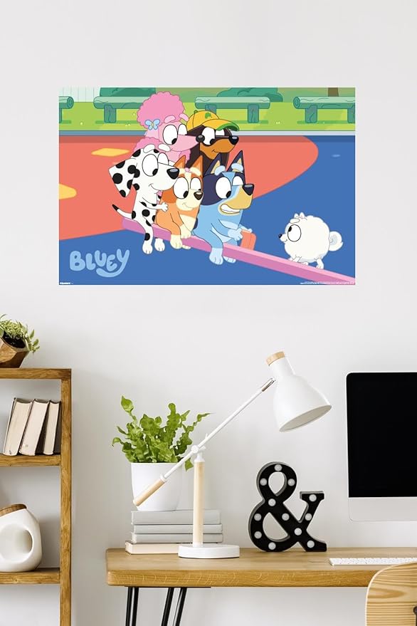 Bluey (2018) - Bluey and Friends See Saw Fun Wall Poster, 34L" x 22.4W", Unframed Version