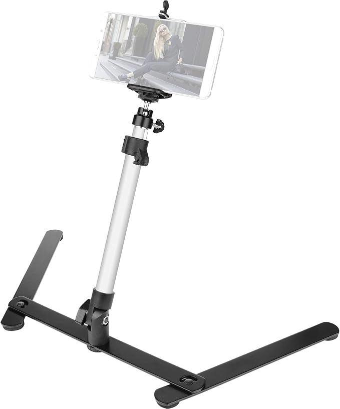 Photo Copy Pico Projector StandChromlives Overhead Tripod Video Stand for PhoneAdjustable Tabletop Overhead Phone MountGooseneck Mini Tripod Stand for Teaching Streaming Baking Crafting