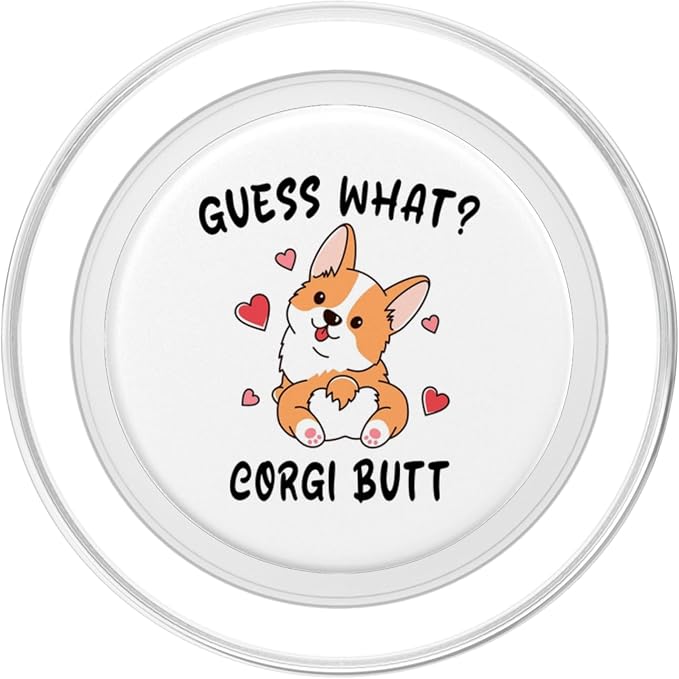 Funny Corgi Dog Lover Guess What Corgi Butt Pun Cute Puppy PopSockets Adhesive PopGrip