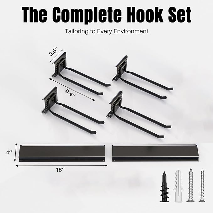 Garage Garden Tool Organizer Wall Mount, Heavy Duty Garage Tool Storage Rack 48 Inches, Max Load 330lb - Shovel, Rake, Folding Chair, Weed Eater Storage