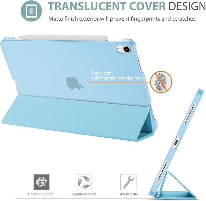 ProCase Smart Case for iPad Air 11-inch M4/M3/M2 &amp Air 10.9 5th/4th Gen | Hard Back Cover with Auto Sleep/Wake Slim Lightweight Case for iPad Air 11 2026/25/24 &amp 10.9 2022/2020-Aqua