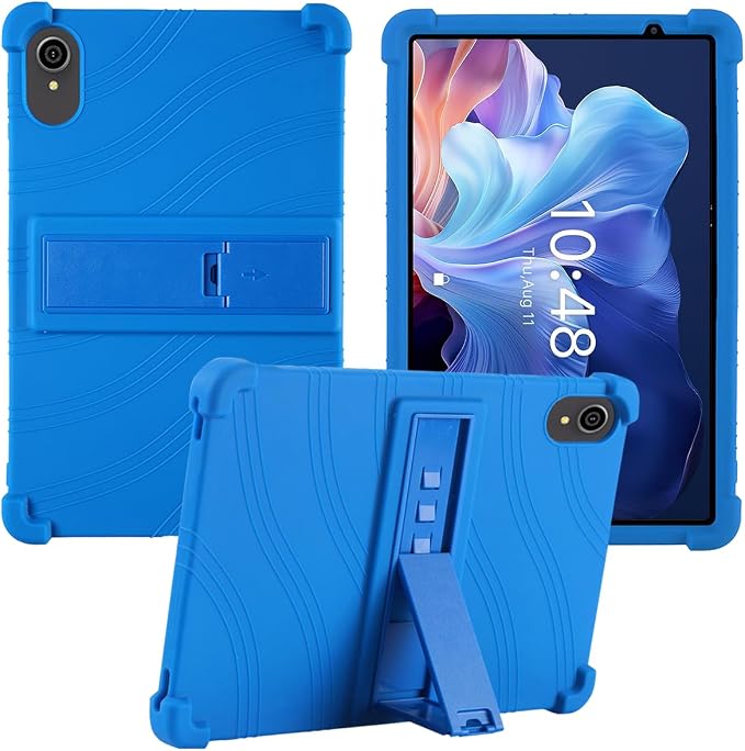 for ApoloSign EP103A 10.1 Tablet CaseBOVUGAC Soft Silicone Case Adjustable Stand Shockproof Kids Friendly (Black)