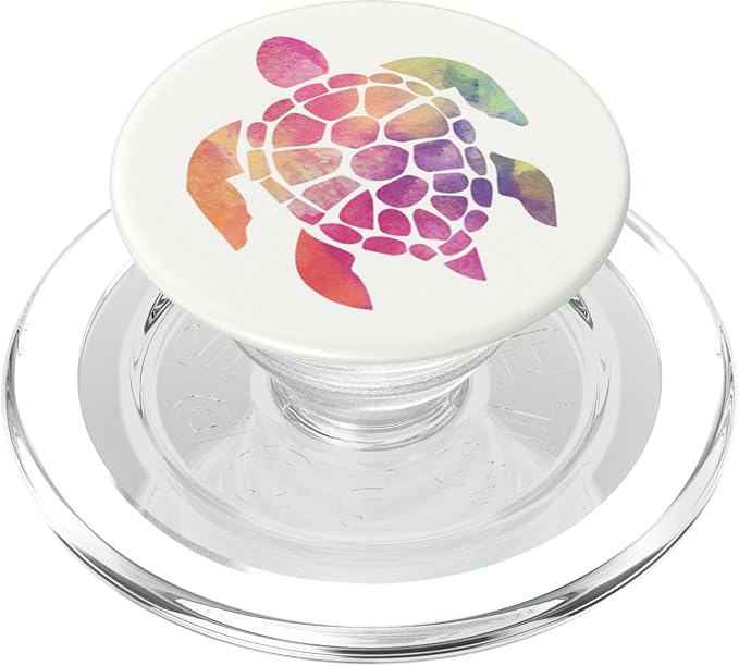 Super Cute Sea Turtle Watercolor Pattern Design on White PopSockets Adhesive PopGrip