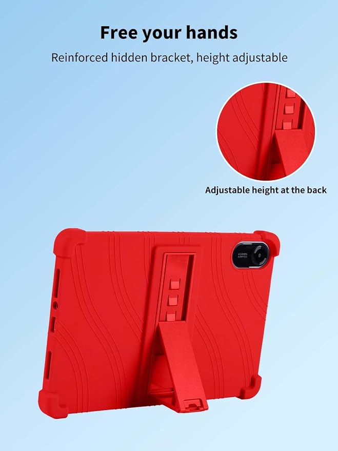 Case for Xiaomi Redmi Pad 2 Tablet 11inchNOUKAJU Tablet Protection CaseAdjustable BracketSoft SiliconeSilicone Protection Cover for Redmi Pad 2(Black)