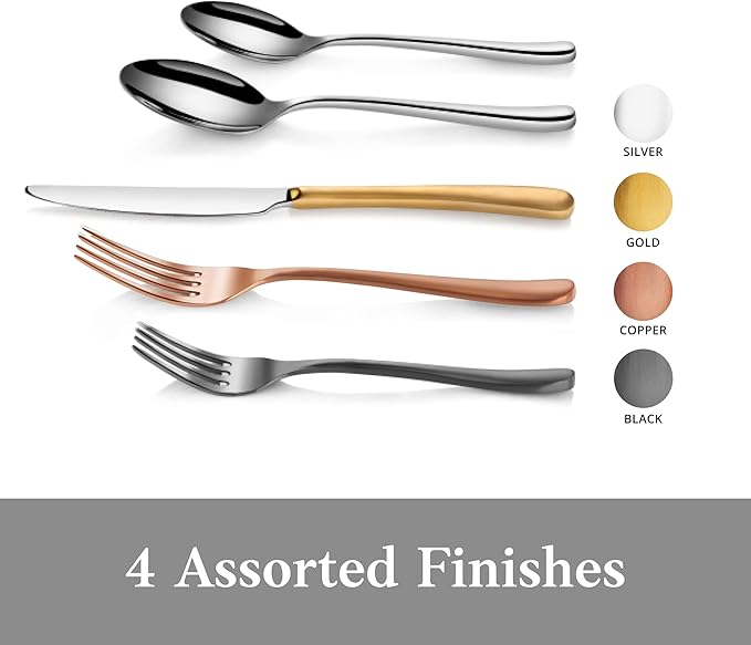 Artaste Rain II Forged 18/10 Stainless Steel Flatware 36-Piece Set Service for 12 Silver