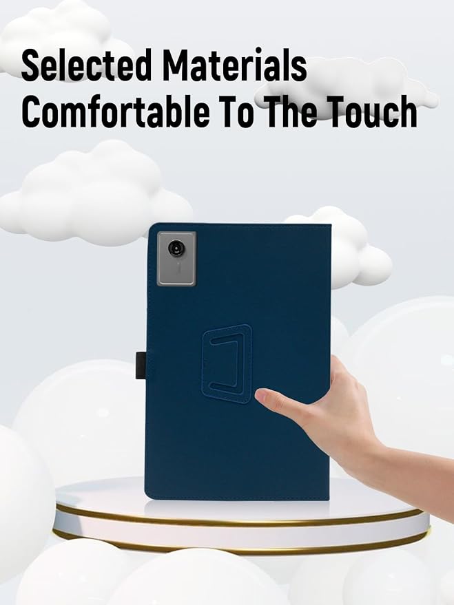Case for Lenovo Idea Tab Plus 12.1 Inch Tablet 2025 (Black) | PU Leather Folding Cover with Pen Holder and Wrist Strap Business Travel Portable