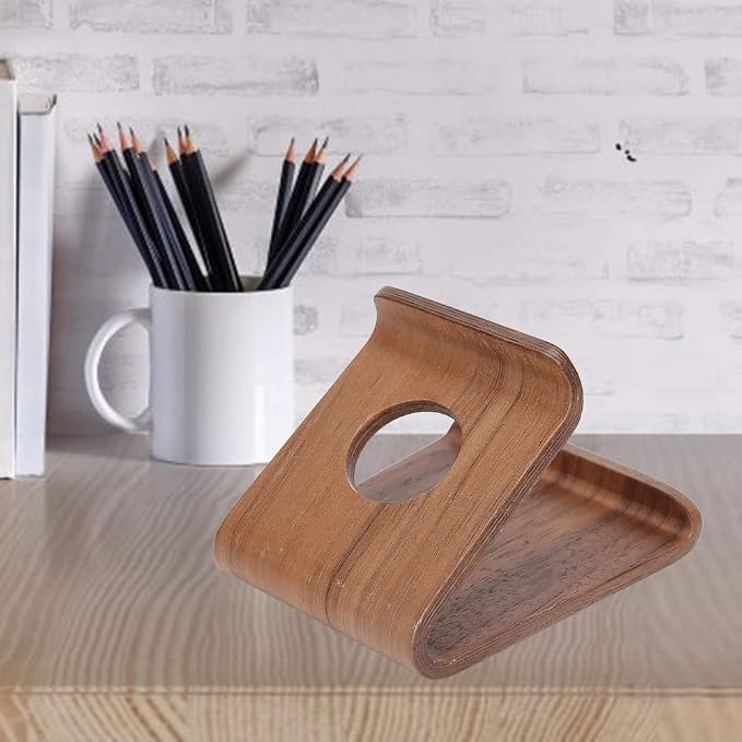 Rodipu Wood Phone Stand - Cell Phone &amp Tablet Holder (Walnut)