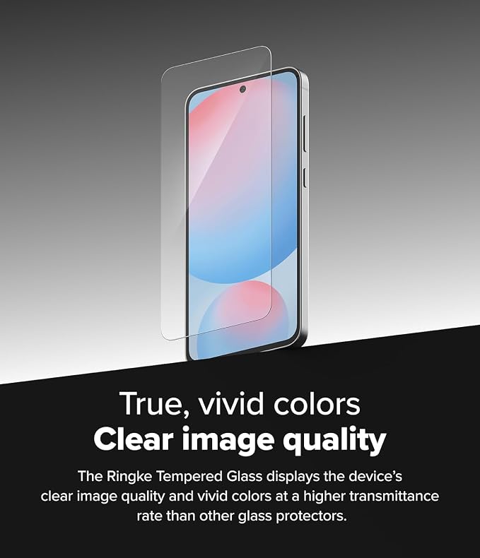 Ringke for Samsung Galaxy A35 5G Screen Protector [Easy Slide 2 Pack] | Easy Installation with Alignment Tool Case Friendly Premium 9H Hardness Tempered Glass