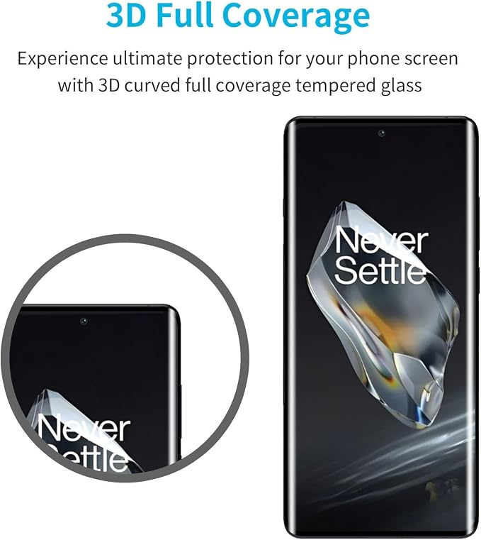 Didisky Screen Protector for Oneplus 9 Pro 3 Pack Tempered Glass Film with 2 Pack Camera Lens Protector Easy to UseScratch-Resistant9H Hardness3D Curved Full Coverage