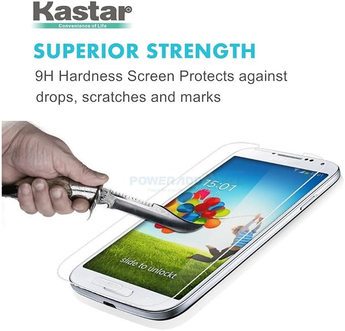 Kastar S4 Screen Protector (5-PACK) Premium Tempered Crystal Clear Glass Screen Protector for Samsung Galaxy S4 i9500 AT&ampT T-Mobile Sprint Verizon Smartphone