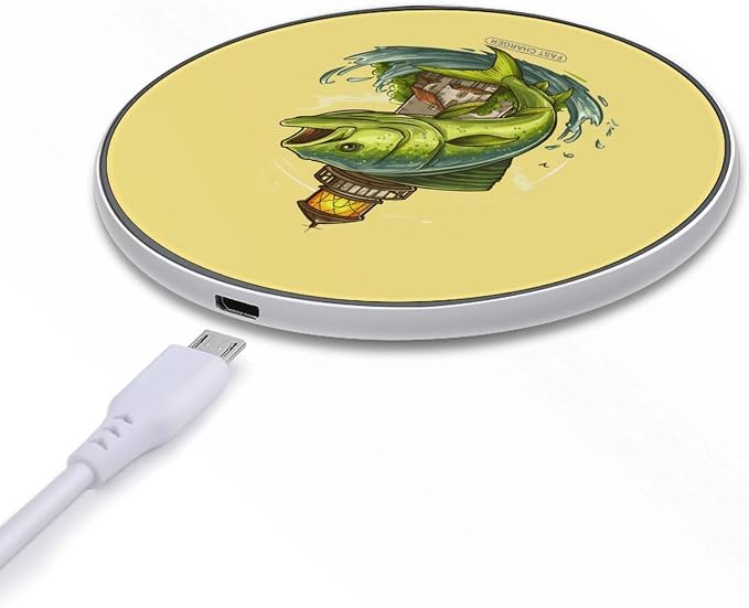 Mahi Lighthouse Wireless Charger SlimWireless Charging Pad Anti-Slip Charger Mat for Men Women