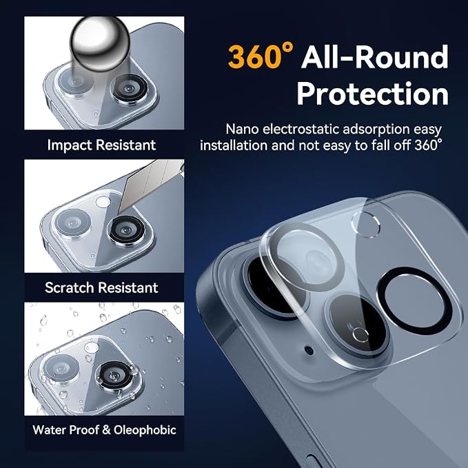 Camera Lens Protector for iPhone 13 Pro 6.1 &amp iPhone 13 Pro Max 6.79H Tempered Glass，Ultra HD Scratch Resistance Easy to Install，Case Friendly，[Does not Affect Night Shots] 3-Pack