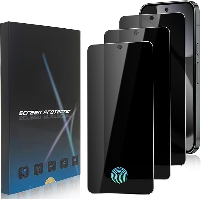 3 Pack Privacy Screen Protector for Google Pixel 10 9H Hardness Anti-Spy Tempered Glass Protection Film Google Pixel 10 6.3 Support Fingerprint Reader Anti-Scratch Case Friendly