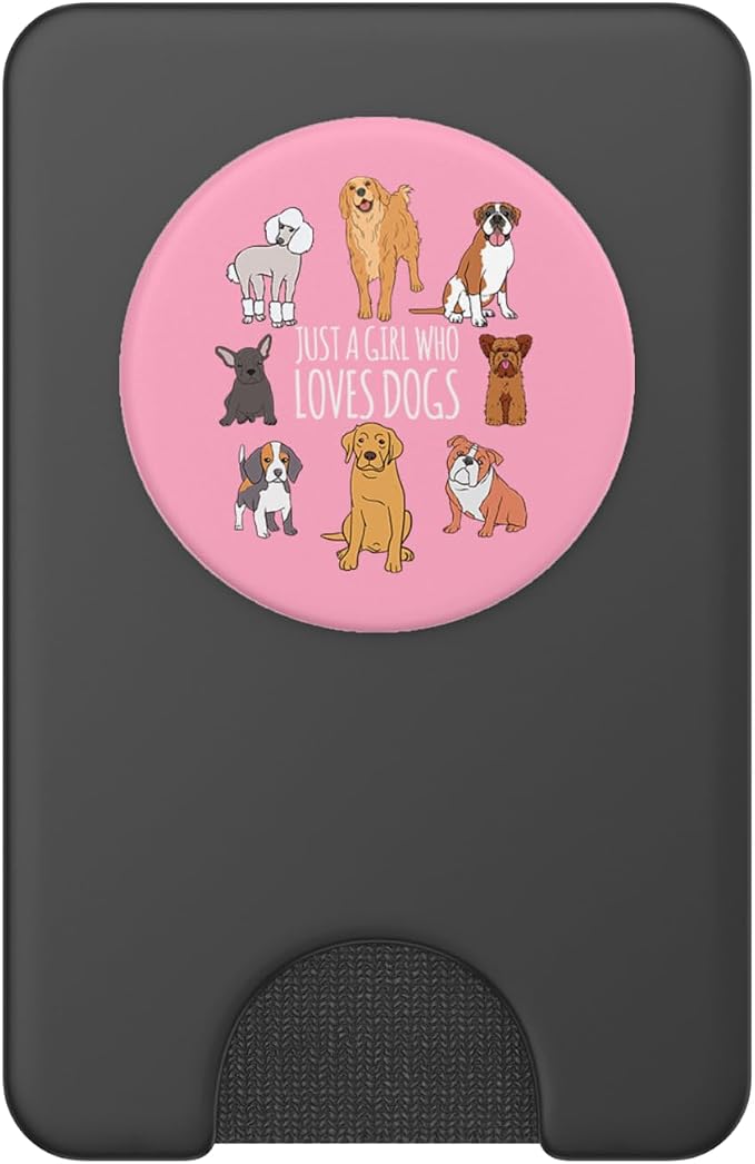 Fun Cute Pink Just A Girl Who Loves Dogs PopSockets Adhesive PopGrip