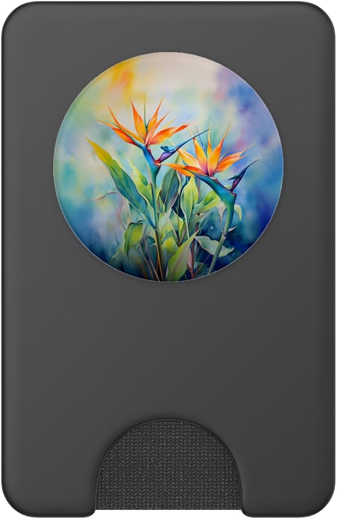 Bird of Paradise Flower Watercolor PopSockets Adhesive PopGrip
