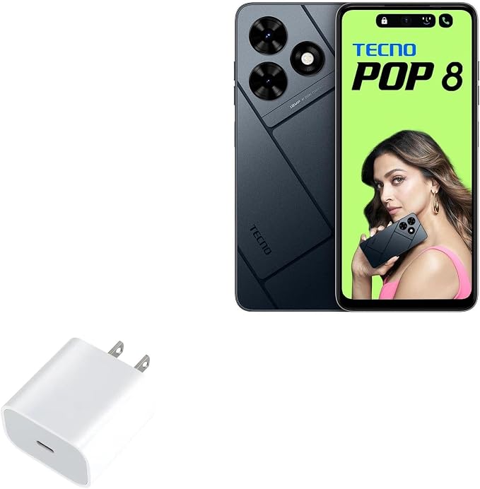 BoxWave Charger Compatible with Tecno Pop 8 - PD GAN miniCube (30W) 30W Tiny PD GAN Type-C Wall Charger - Winter White
