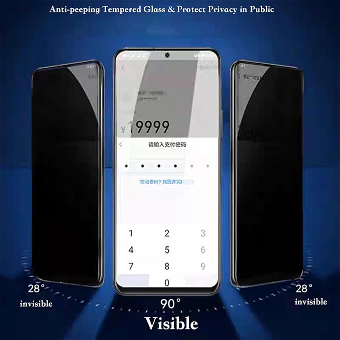 2 PCS Privacy Screen Protector Tempered Glass for Google Pixel 10 Pro XL/9 Pro XL Anti-spy Anti-Peeping Film with Alignment Tool Easy Installation Kit