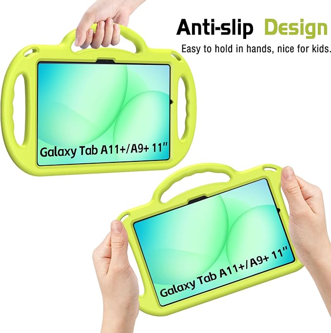 Kids Case for Samsung Galaxy Tab A11+ Plus/A9+ Plus 11 Inch Case with Strap Shockproof Lightweight Handle Stand 2025/2023 Model with Lanyard Black