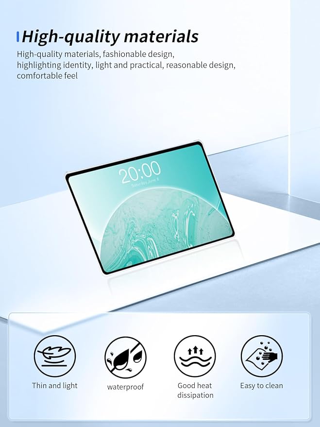 for Teclast T65 2025 Tablet 13.4 Inch Android Tablets CaseUltra-Thin Full Coverage CornerBOVUGAC Soft TPU Shockproof Kids Friendly for Odea A13 5G 13.4 Case Cover (Clear)