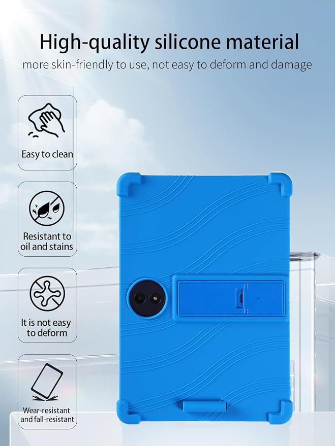 for TCL TAB A1 Plus Android 16 Tablet12.2 2.4K Ultra Clear Display Tablet Model CaseUYRUREL Soft Silicone Adjustable Stand Cover Lightweight Kids FriendlyBlack.