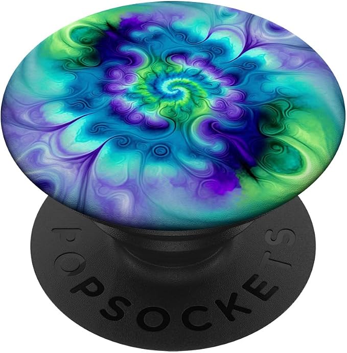 Tie Dye Colorful Blue Cyan Purple Green Design PopSockets Adhesive PopGrip