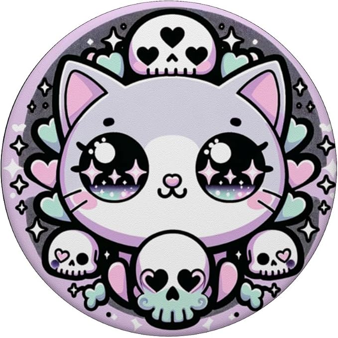 Pastel Goth Gothic Kawaii Cat PopSockets Standard PopGrip