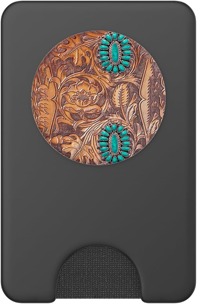 Rustic Turquoise Brown Cowboy Tribal Western Country PopSockets Adhesive PopGrip