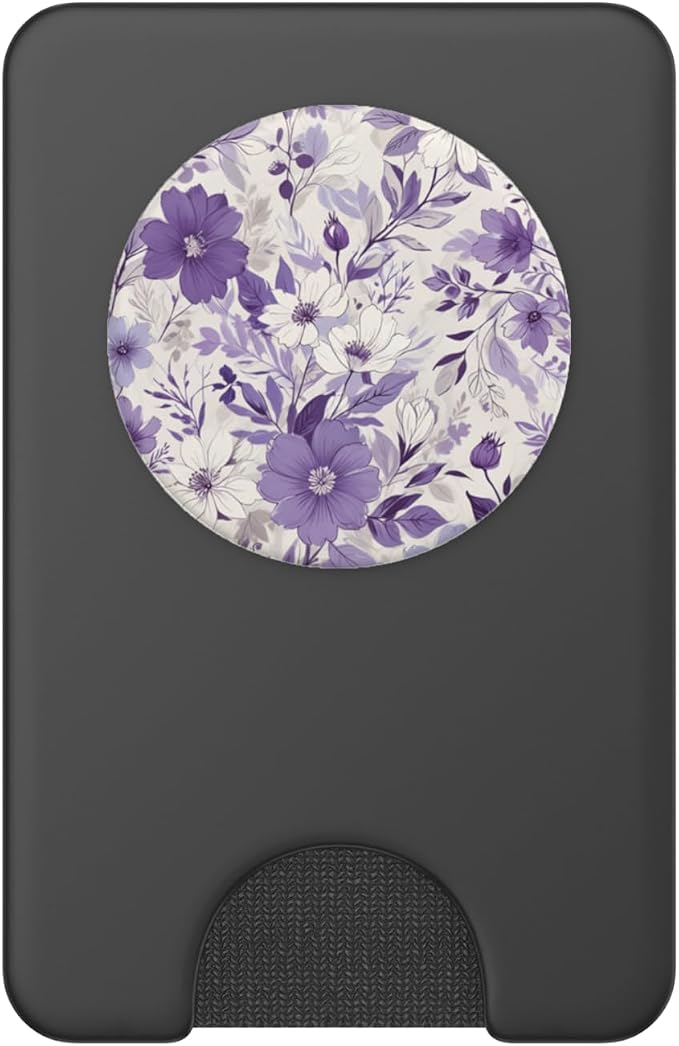 Purple Lavender Floral Pattern PopSockets PopGrip for MagSafe