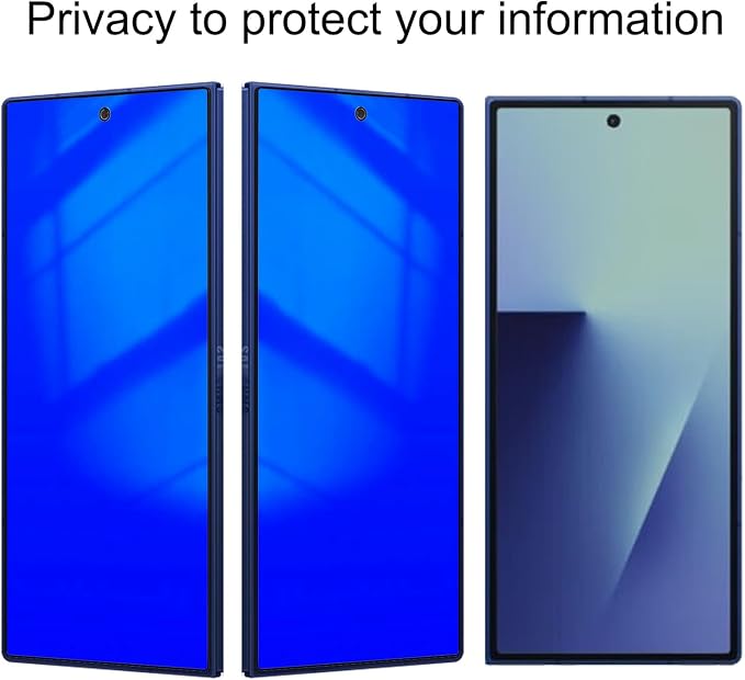 for Samsung Galaxy Z Fold 7 Inner Privacy Screen Protector+Outer Anti spy Tempered Glass Gradient Colorful Anti blue Film