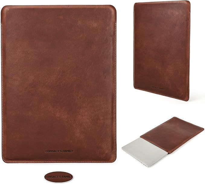 Top Grain Leather 12.9 Tablet Sleeve Slim Protector Vintage Design Fully Handmade Compatible with 12.9 iPad Pro 3/4/5/6 Gen Fits A2233 A2069 A2378 A2379 A2461 A2462 Coffee 12.9 Inch