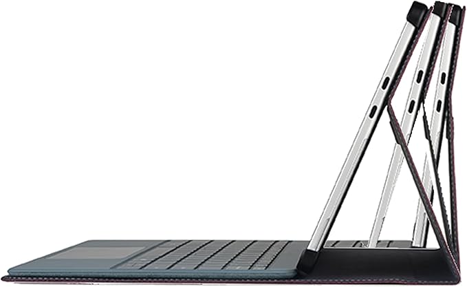 Tablet Case for 2025 New Microsoft Surface Pro 1st Edition 12-inch PU Leather &amp Hard Shell Laptop Protective Cover with Multi-Angle Built-in Kickstand &amp Pen Holder (Black)