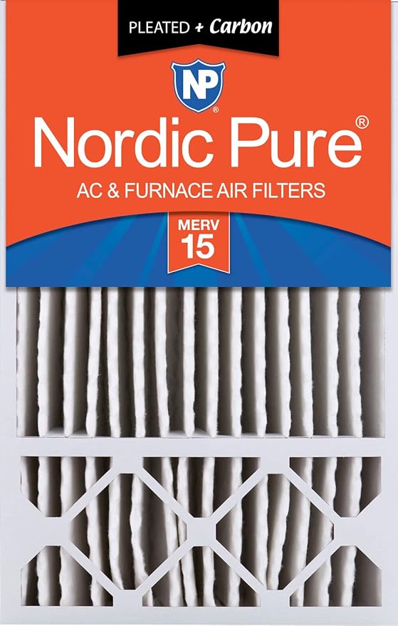 Nordic Pure 16x25x5 Honeywell Replacement Air Filters MERV 15 Plus Carbon 1 Pack