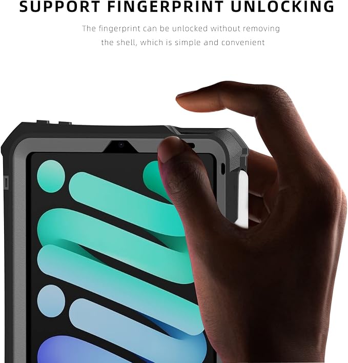 10.2 Waterproof Case Compatible with iPad 9th 8th 7th Generation 2021/2020/2019 Built-in Screen Protector with Strap Stand Pencil Holder Full Body Heavy Duty Protective Shockproof