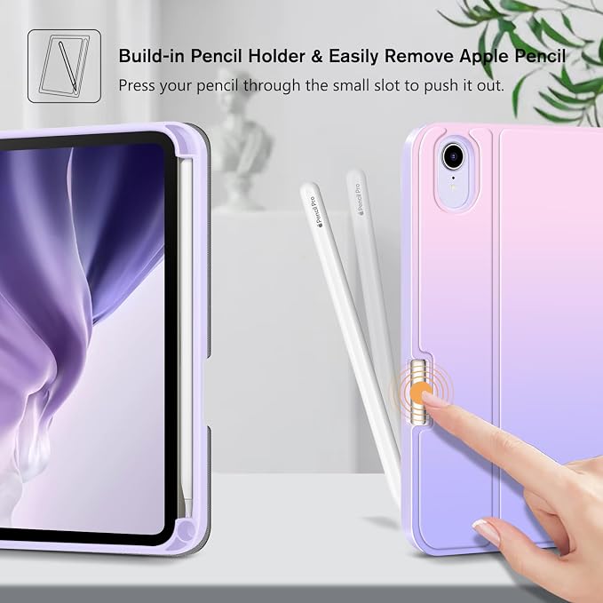 FINTIE Keyboard Case for iPad mini 7th Generation (A17 Pro) / mini 6 8.3 | Detachable Magnetic Bluetooth Keyboard Soft TPU Cover Multi-Angle Viewing Pencil Holder Backlight/Fantasy Ombre