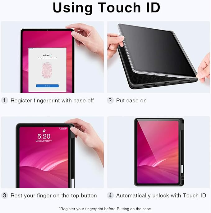 Antbox for iPad Air 13 Inch Case 2026 M4 /2025 M3 /2024 M2 Black | Built-in Pencil Holder Supports Pencil Pro and Pencil (USB-C) Auto Sleep/Wake PU Leather iPad Air 13'' Cover