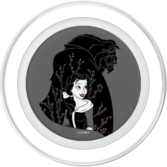 Disney Beauty And The Beast Belle And Beast Floral Portrait PopSockets Standard PopGrip