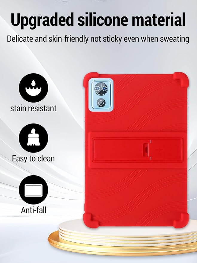 for DEERTiME E15 10 inch Android 15 Tablets Protective caseShockproof Lightweight Silicone Protective Cover with StandChild-Friendly ProtectionEasy to Clean DesignBlack