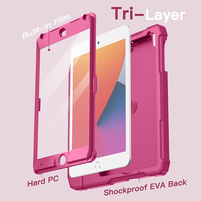 JETech Kids Case for iPad mini 5/4/3/2/1 Black | For iPad mini 7.9 (2019/2015/2014/2013/2012) Built-in Screen Protector 360 Handle Stand Shockproof Kid-Friendly
