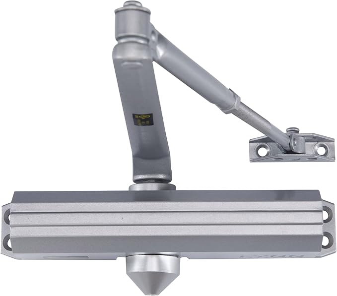 CLG HARDWARE Medium/Heavy Duty Commercial Door Closer DC7016 - Surface Mounted, Grade 1- ADA & UL 3 Hour Fire Rated, Adjustable Size 1-6 for Entrances & Aluminum Storefronts - US26D Aluminum