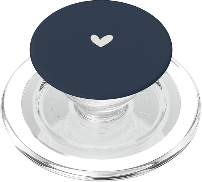 Dusty Navy Blue - Cute Simple Chic Boho Hand Drawn Heart PopSockets Adhesive PopGrip