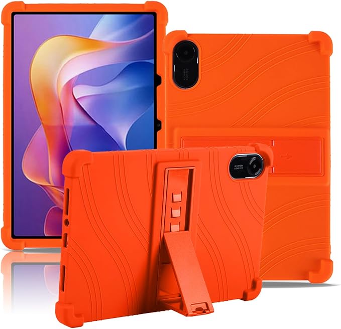 Case for Xiaomi Redmi Pad 2 Tablet 11inchNOUKAJU Tablet Protection CaseAdjustable BracketSoft SiliconeSilicone Protection Cover for Redmi Pad 2(Black)