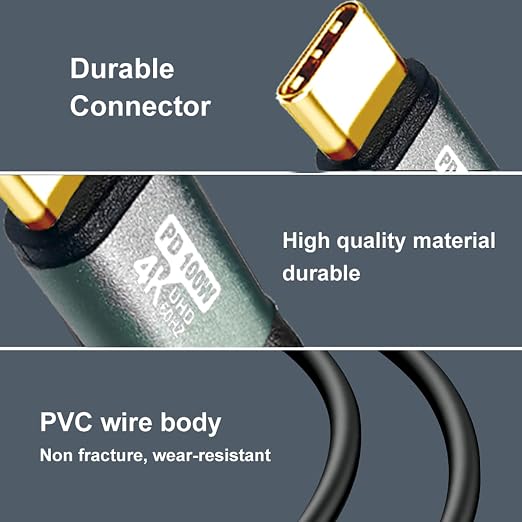 USB C to C Cable 15FT 4K60HZ GEN2x2(Data usb3.1)USB TYPE C Video Output From USB3.2/ USB4.0 (NOT 100% Fast Charging) &amp Sync for Xreal MacBook Pro iPad Pro iPhone 15 Pro Galaxy S22 Portable Monit