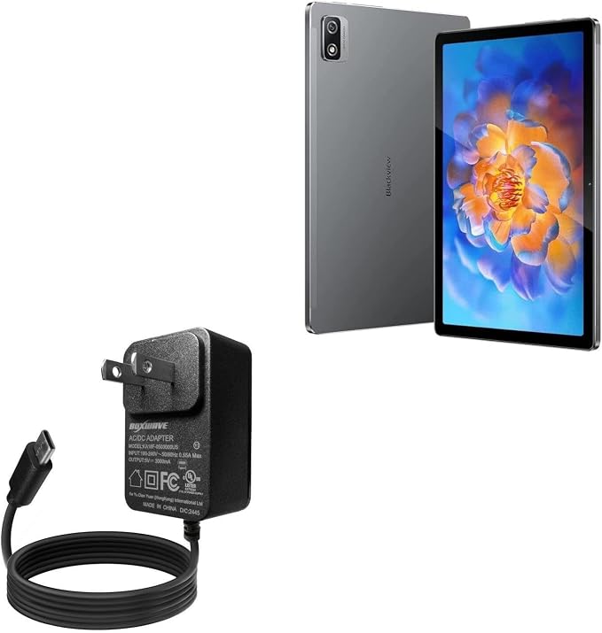 BoxWave Charger Compatible with Blackview Tab 12 Pro - Wall Charger Direct (15W) Rapid Charge Your Device with Built-in 3ft Cable