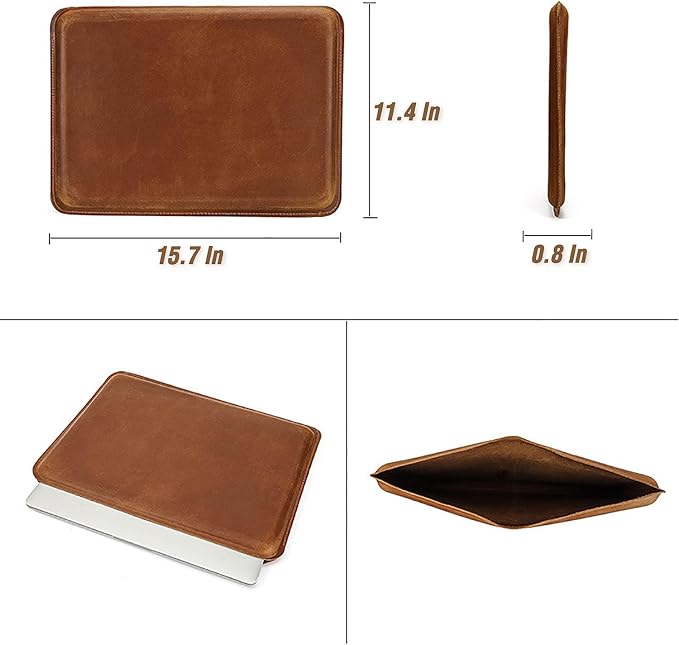 Top Grain Leather 12.9 Tablet Sleeve Slim Protector Vintage Design Fully Handmade Compatible with 12.9 iPad Pro 3/4/5/6 Gen Fits A2233 A2069 A2378 A2379 A2461 A2462 Coffee 12.9 Inch